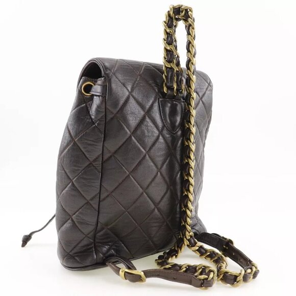 CHANEL Matelasse Backpack Daypack COCO Mark vintage Brown lambskin Women main image 5